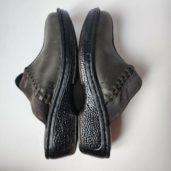 Born Ellendale Mules Womens Size 8-9 Gray Leather Sandals/Clog Slip On Shoes - Picture 8 of 9